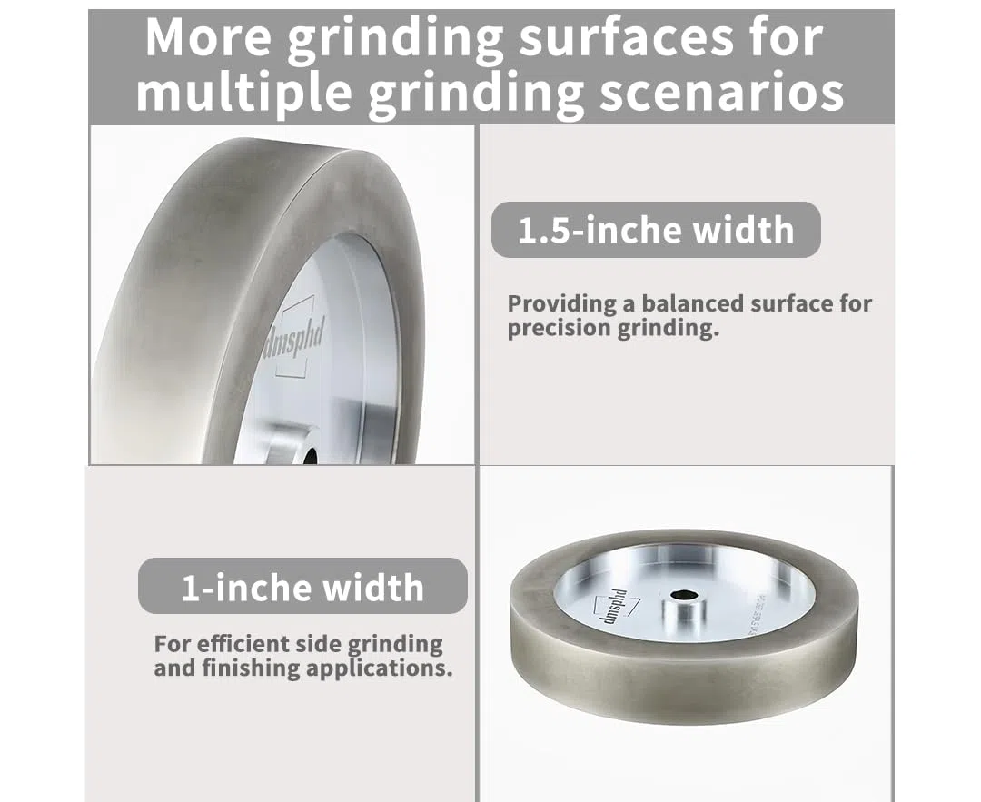 Meules CBN de 20,3 cm de diamètre, alésage de 1,6 cm, 3,8 cm de large, adaptées pour aiguiser les outils de tournage du bois et HSS (grain 80)