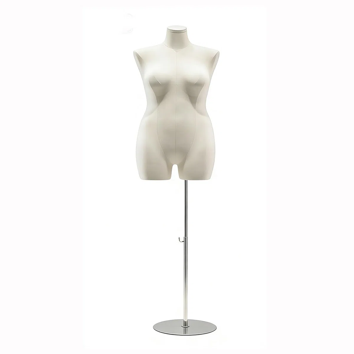 Mannequin Femme Grande Taille Torse, Forme Complète Blanche avec Socle Métallique, pour Robes, Hauts, Lingerie, Boutique