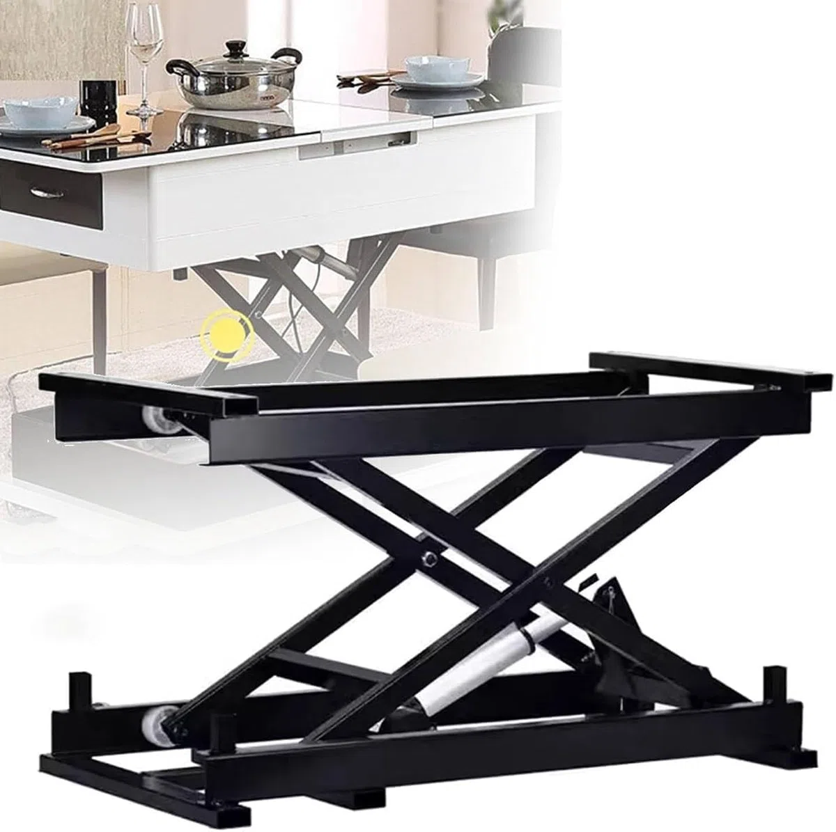 Table élévatrice électrique à hauteur réglable avec télécommande 50 kg pour salle à manger, café, plateforme de travail