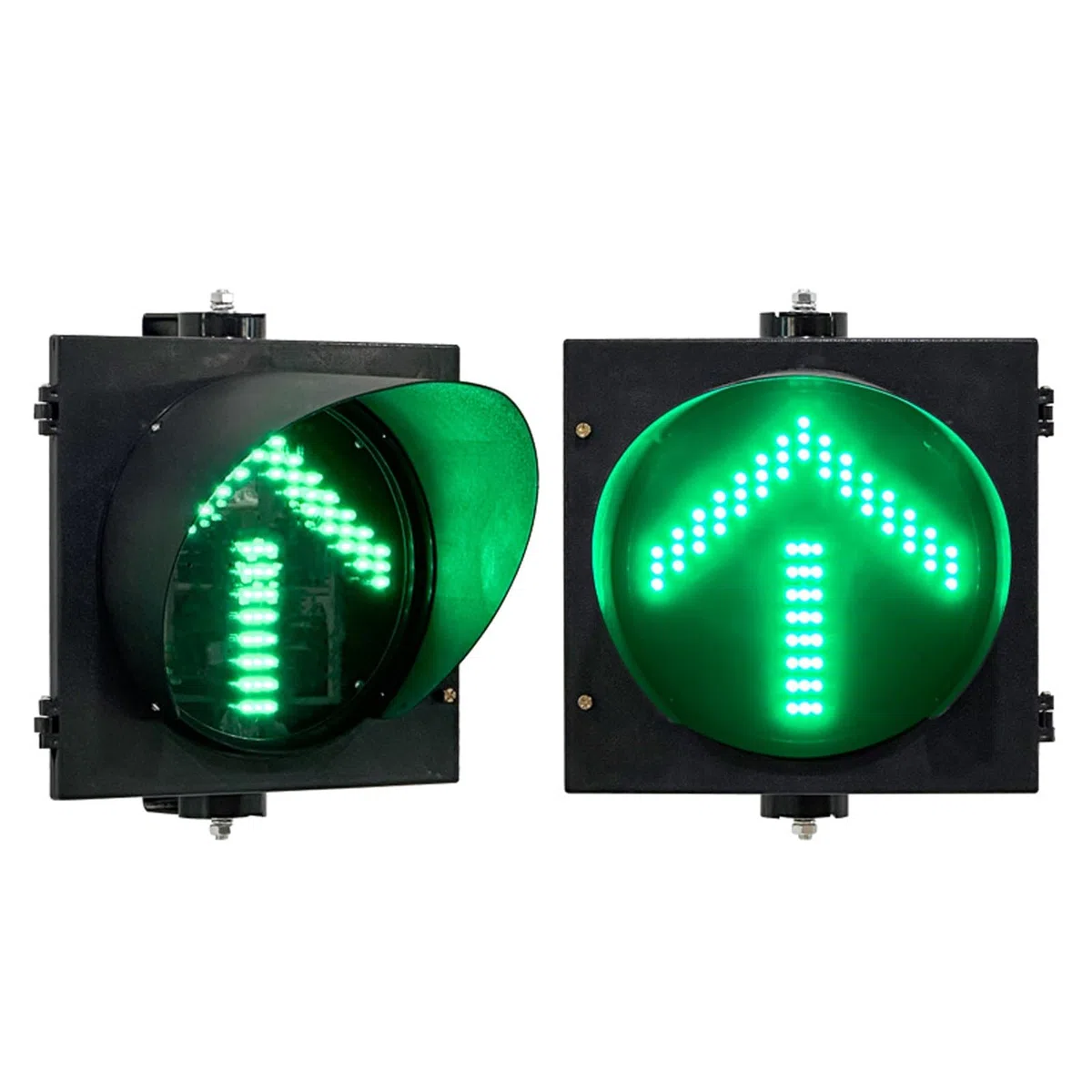 Feu De Circulation Vert, Feu De Signalisation Industriel, Lampe Témoin LED, avec Pare-Soleil, Adapté aux Parkings, Gares De Péage et Chantiers De Construction(30 cm/12 in)