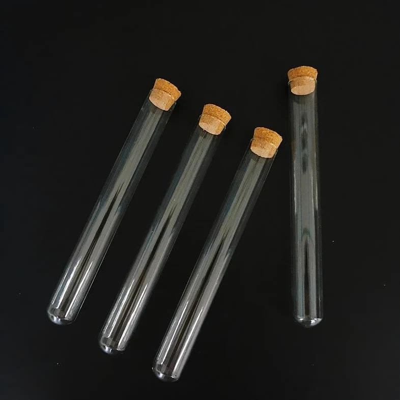 Tubes à essai en verre transparent en forme de U avec bouchon en liège, 12 pièces, 75/100/150/180mm(15x150mm)