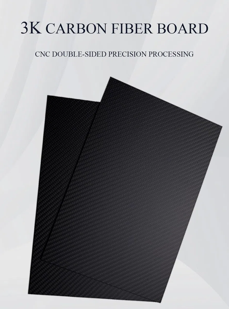 Feuille de fibre de carbone 3K – Plaque de surface mate en tissage sergé 400 x 500 mm, légère et durable, 1 pièce(6mm)