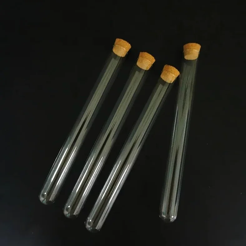 Tubes à essai en verre transparent en forme de U avec bouchon en liège, 12 pièces, 75/100/150/180mm(15x150mm)