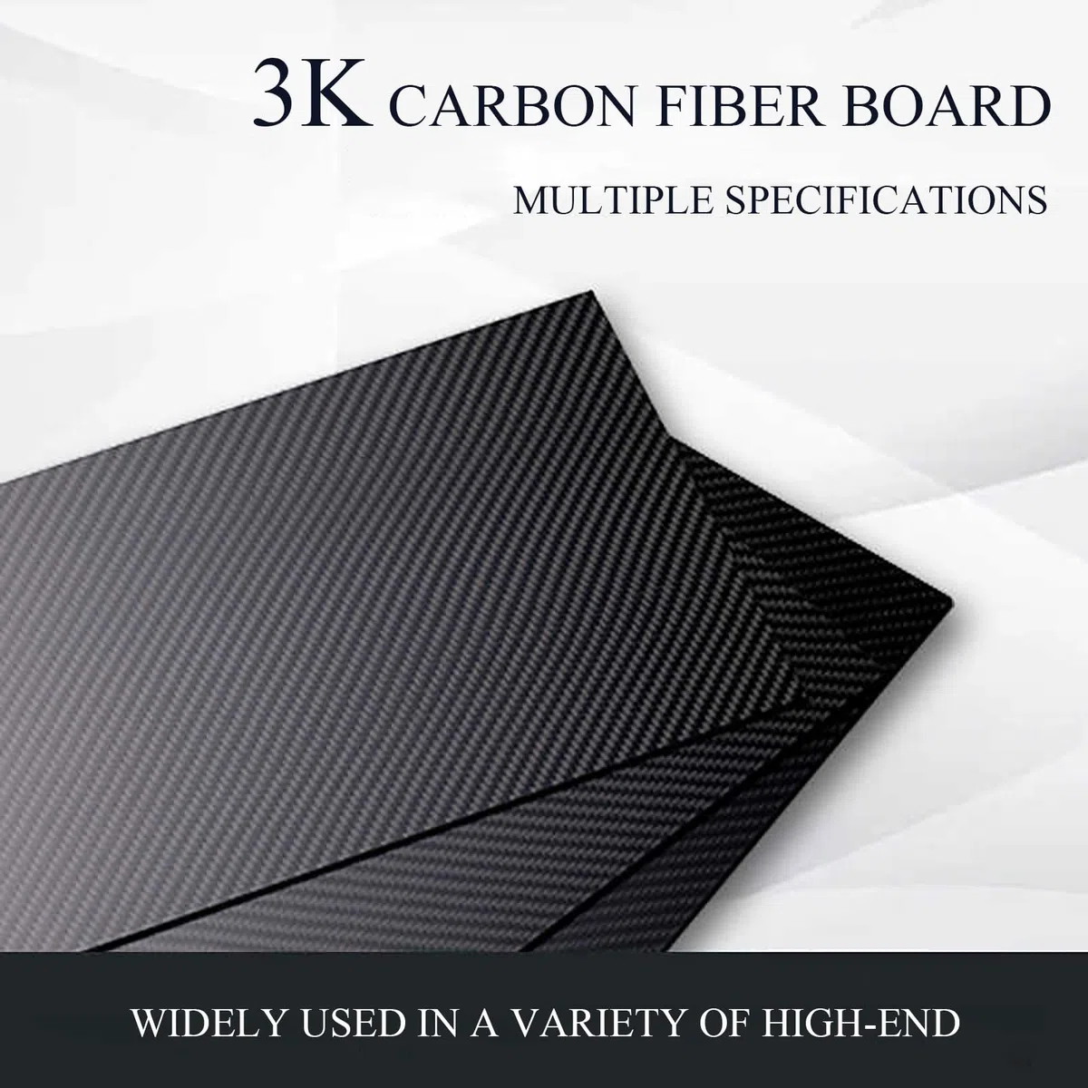 Feuille de fibre de carbone 3K – Plaque de surface mate en tissage sergé 400 x 500 mm, légère et durable, 1 pièce(6mm)