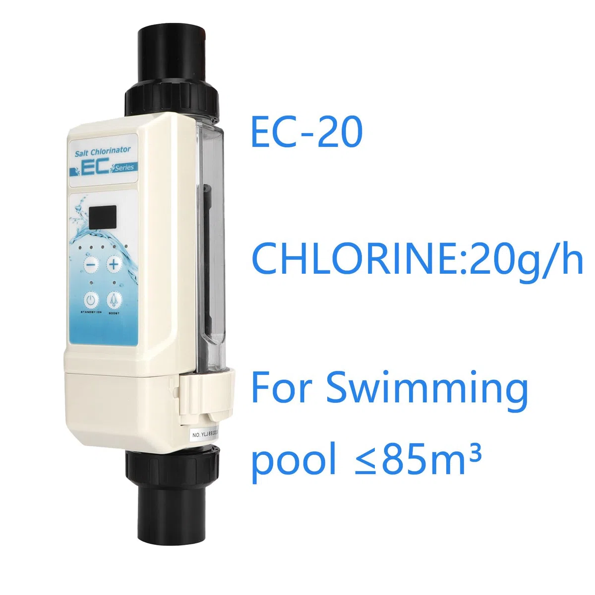 Électrolyseur Piscine au Sel Professionnel, Générateur de Chlore 8-20g/h, Nettoyage Automatique, Affichage LED Salinité pour SPAs/Thalasso 20g/h