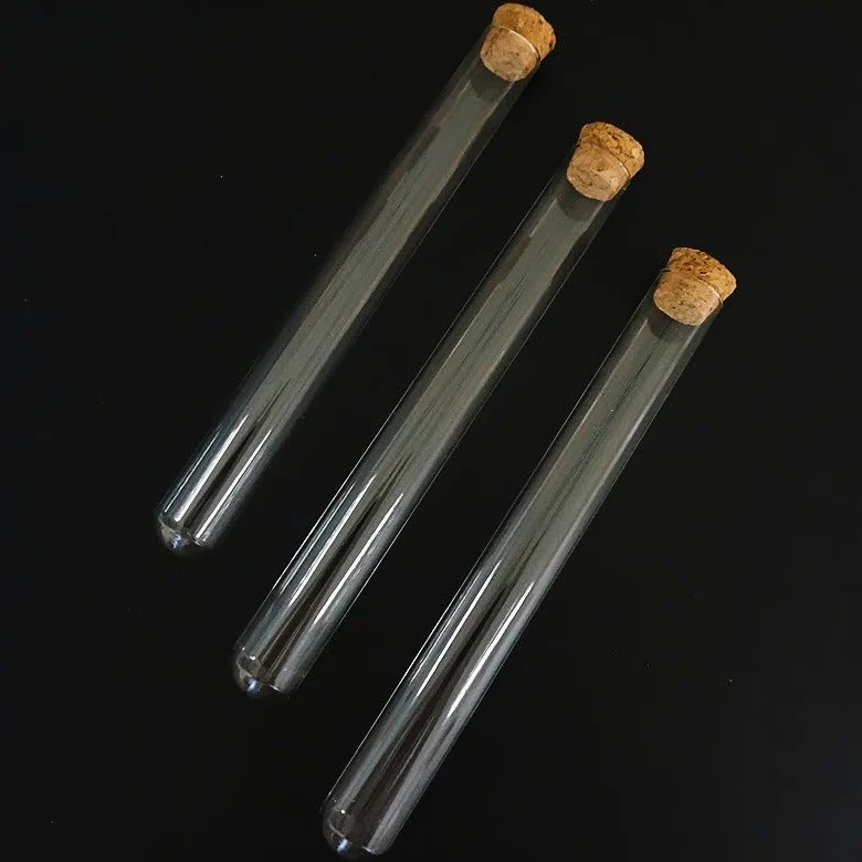 Tubes à essai en verre transparent en forme de U avec bouchon en liège, 12 pièces, 75/100/150/180mm(15x150mm)