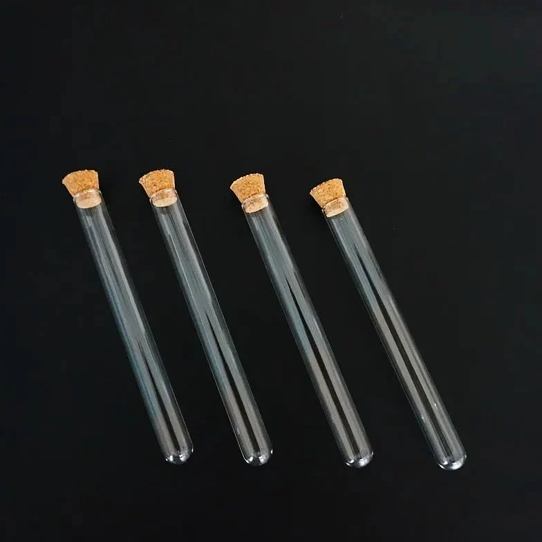 Tubes à essai en verre transparent en forme de U avec bouchon en liège, 12 pièces, 75/100/150/180mm(15x150mm)