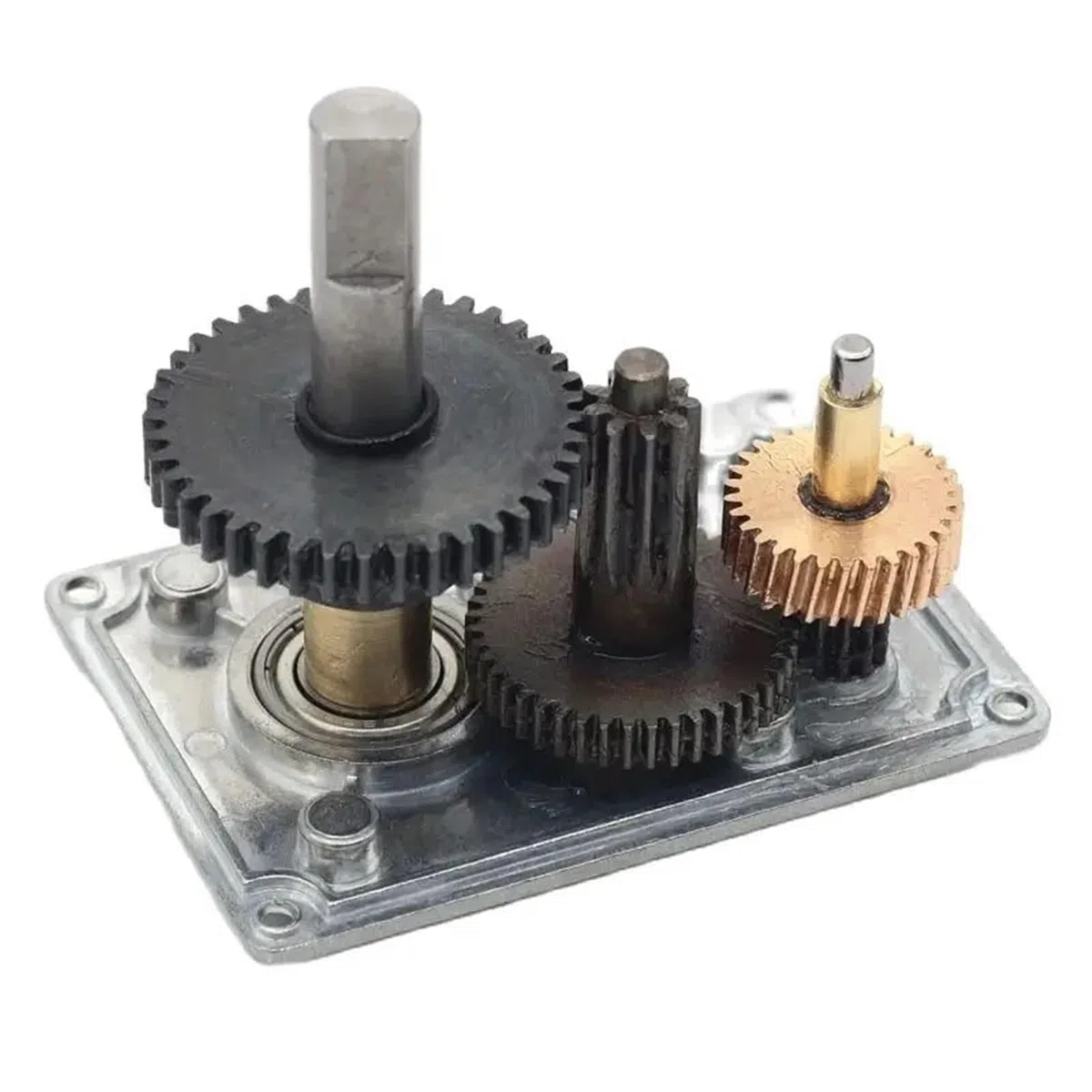 Moteur électrique à courant continu avec réducteur à vis sans fin à angle droit élevé, autobloquant, faible nombre de tours, 250 kg, réducteur en métal (MOTOR BRACKET,60R,24V)
