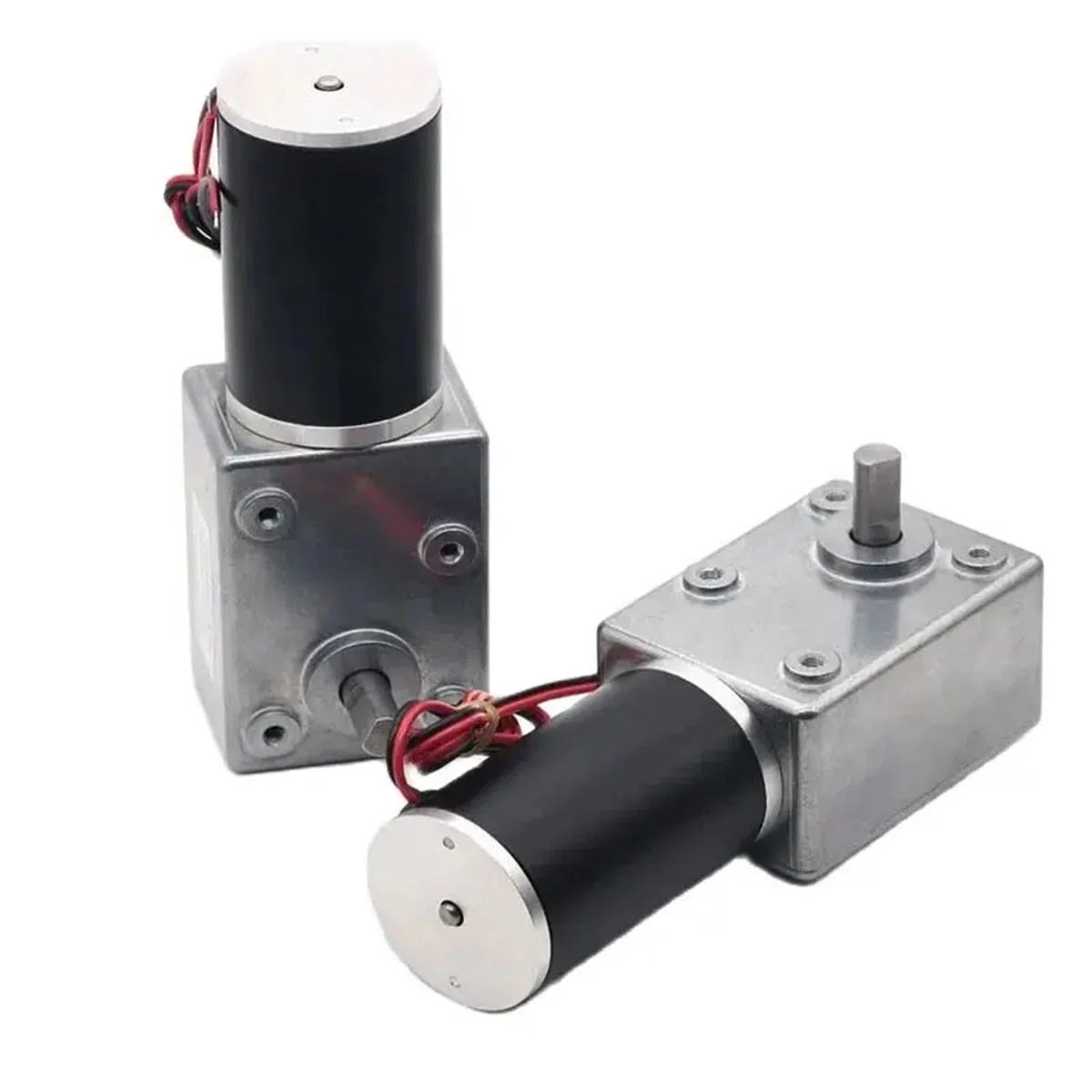 Moteur électrique à courant continu avec réducteur à vis sans fin à angle droit élevé, autobloquant, faible nombre de tours, 250 kg, réducteur en métal (MOTOR BRACKET,60R,24V)