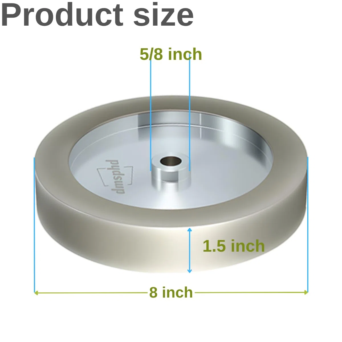 Meules CBN de 20,3 cm de diamètre, alésage de 1,6 cm, 3,8 cm de large, adaptées pour aiguiser les outils de tournage du bois et HSS (grain 80)