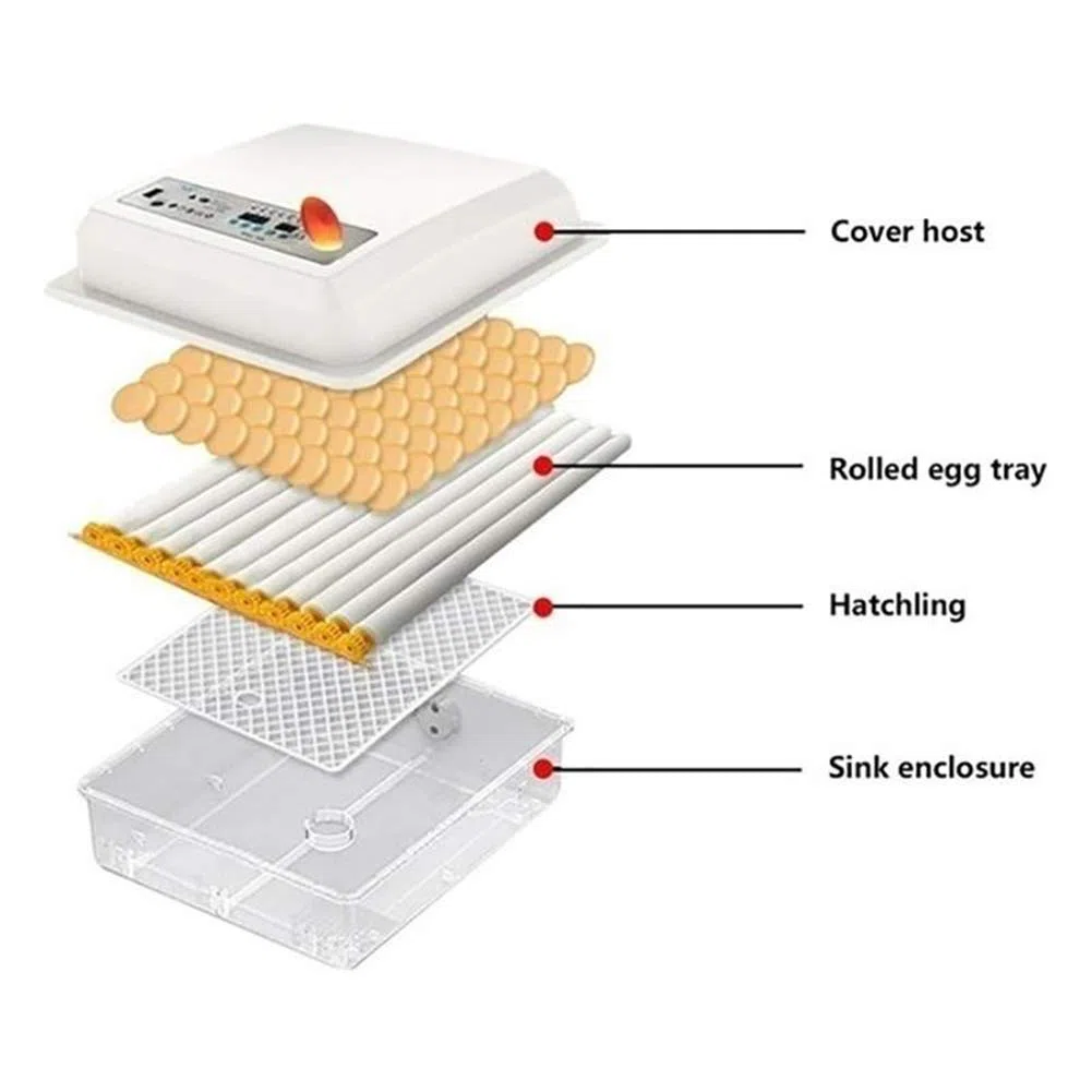 WSHA Incubateur d'oeufs 220V couveuse couveuse avec retourneur Automatique, Outils d'incubation de Ferme, Double Puissance, Faible Bruit, pour Poulets