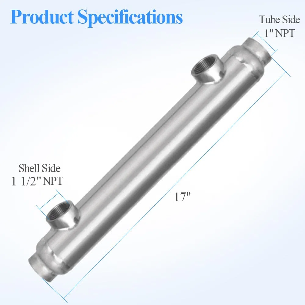 AB piscine Échangeur de chaleur en titane 55 000 au 000 BTU pour sel piscine/SPA/jacuzzi Chauffage, refroidissement Moteur Marine 155Kti