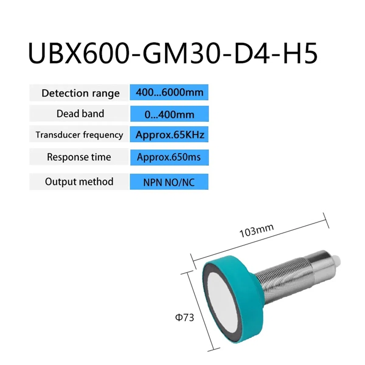 Capteur de proximité à ultrasons, mesure de distance, sortie analogique NPN/PNP 6 m, détection de niveau de liquide, capteur de niveau de matériau(6000mm NPN NO NC)