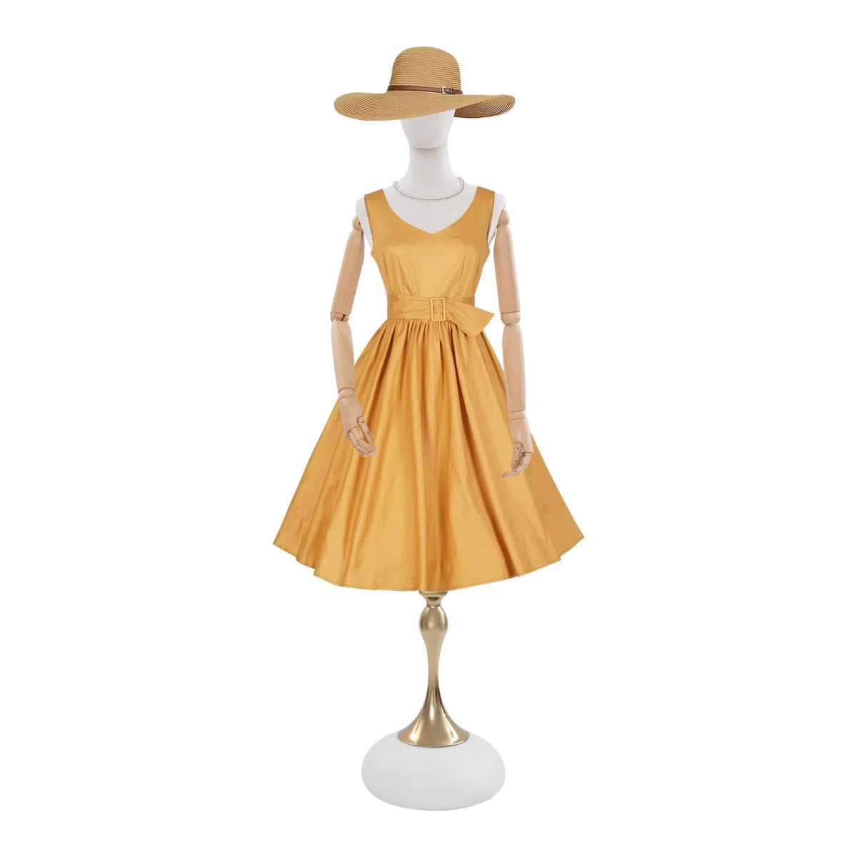 Mannequin de Couture Femme Réglable 140–200 cm, Buste de Couture sur Pied, Base Ronde en Bois, Robuste et Pratique, Idéal pour Boutique, Atelier et École de Mode (Base Blanc, Standard)