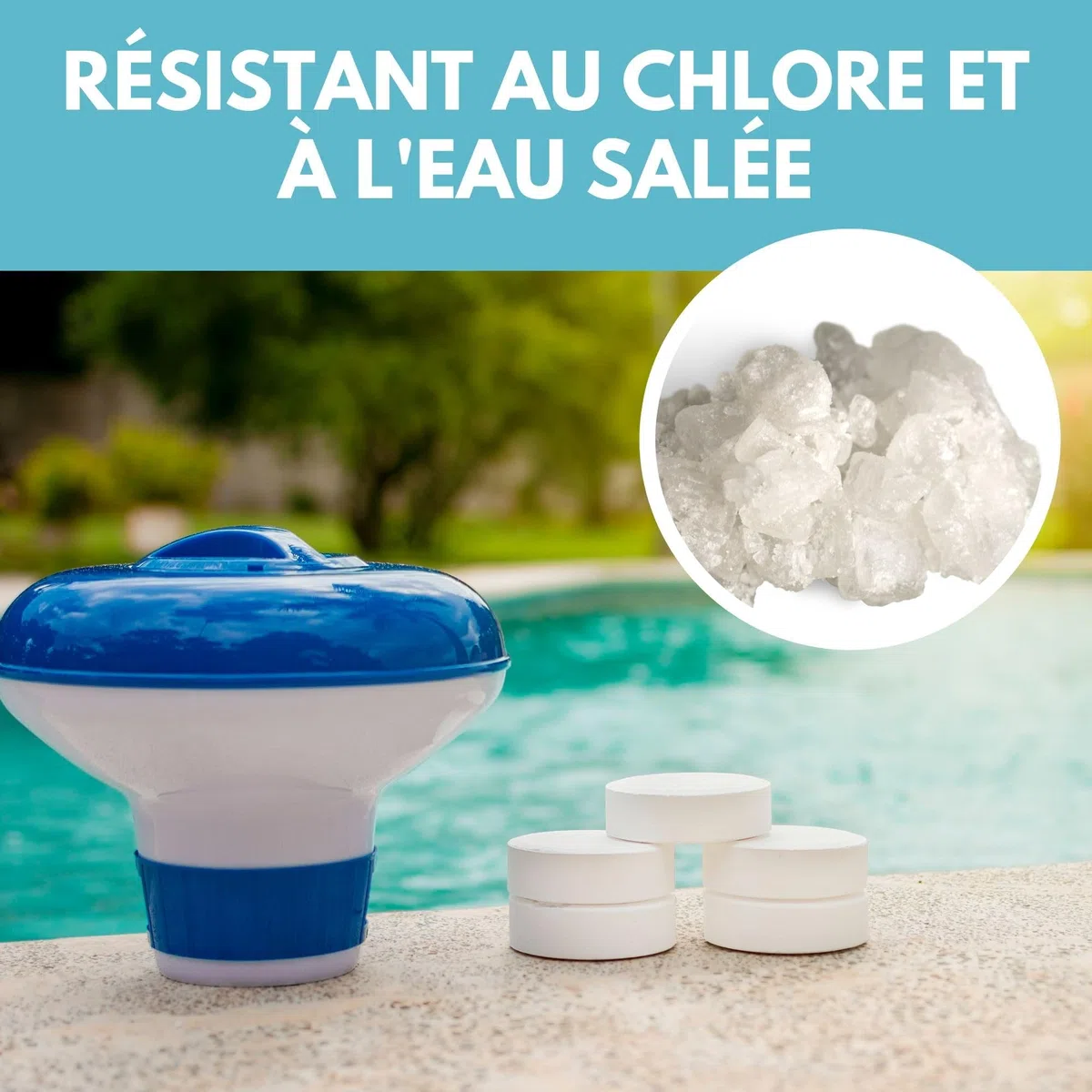 Amapool Kit bypass piscine 38 mm complet – avec vanne 3 voies et kit de raccordement – pour chauffage de piscine et filtre à sable – système de tuyaux 32/38 mm