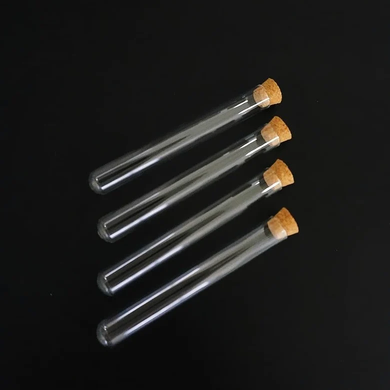 Tubes à essai en verre transparent en forme de U avec bouchon en liège, 12 pièces, 75/100/150/180mm(15x150mm)