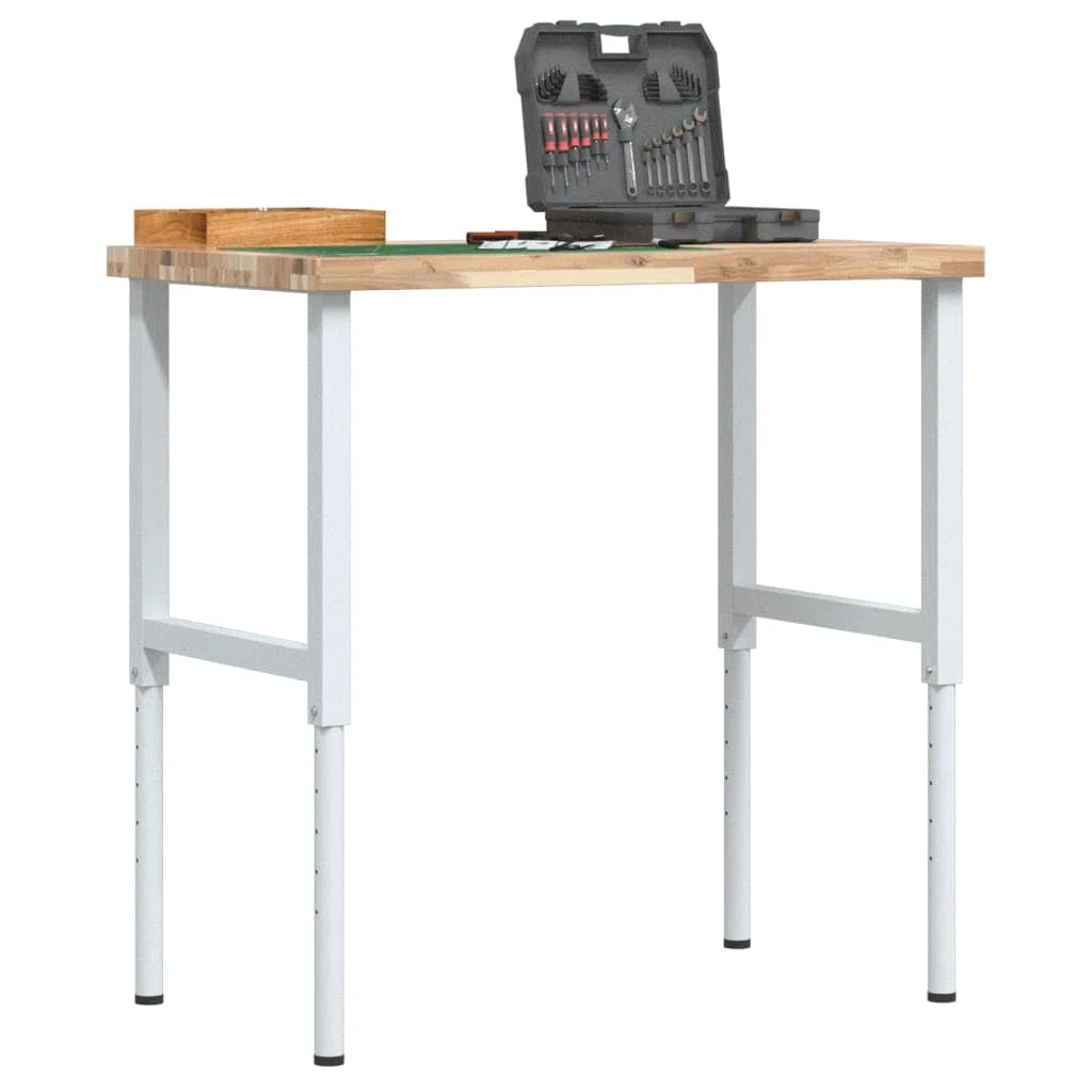 Établi en bois d'acacia, table de travail réglable en hauteur 100