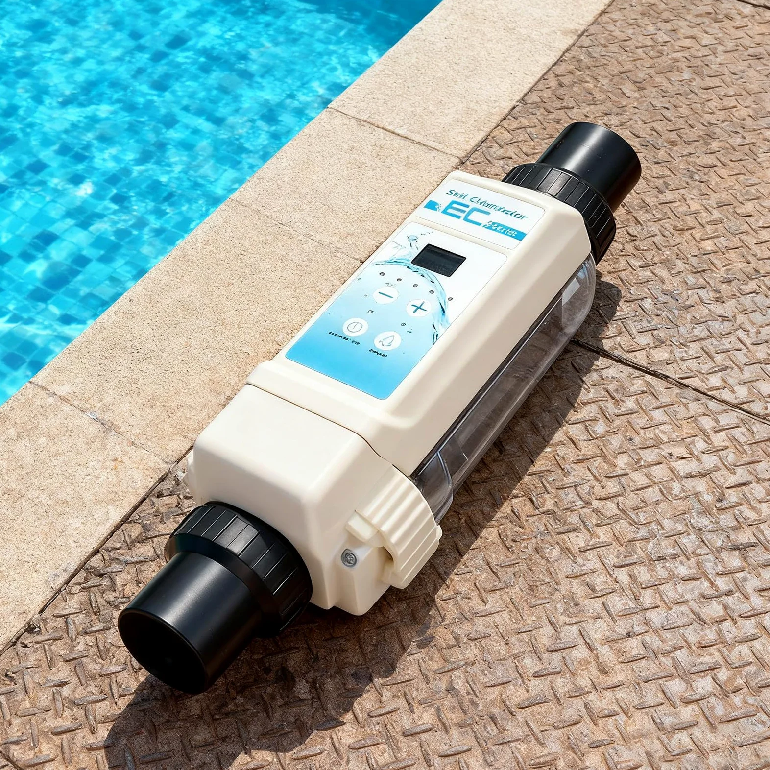 Électrolyseur Piscine au Sel Professionnel, Générateur de Chlore 8-20g/h, Nettoyage Automatique, Affichage LED Salinité pour SPAs/Thalasso 20g/h