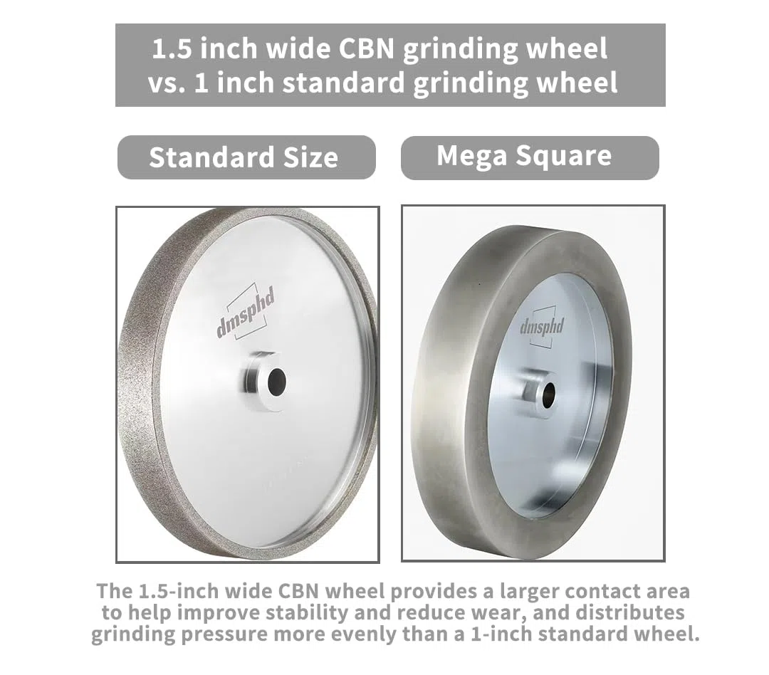 Meules CBN de 20,3 cm de diamètre, alésage de 1,6 cm, 3,8 cm de large, adaptées pour aiguiser les outils de tournage du bois et HSS (grain 80)