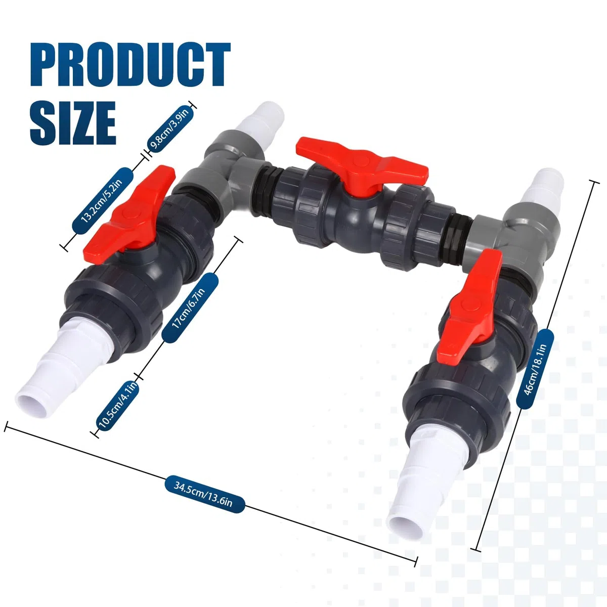 Pompe a Chaleur Piscine Kit Ø 32/38 mm Bypass Piscine Vanne Chauffage Solaire Piscine Hors Sol,Vanne 3 Voies Piscine Raccord