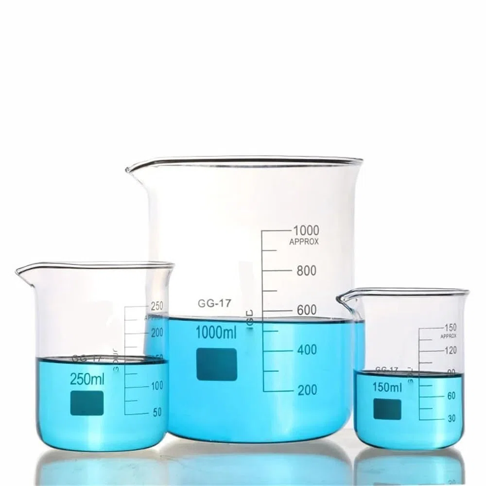 Équipements et fournitures de laboratoire Bécher de laboratoire en verre G3.3 forme basse à paroi épaisse 5 ml, 10, 25, 50, 100, 150, 200