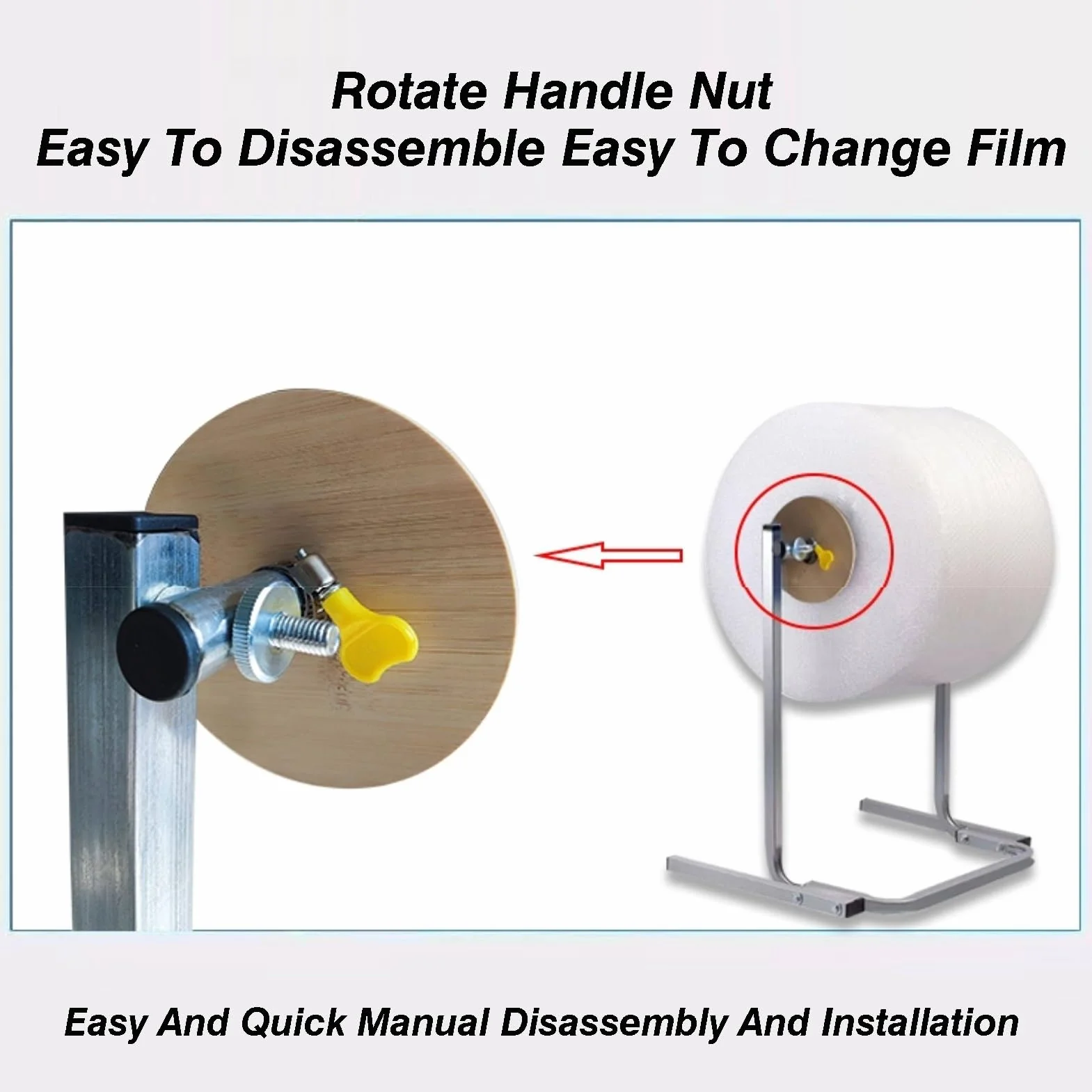 Distributeur manuel de rouleau de papier bulle de table, support en mousse EPE en coton galvanisé, capacité de 50 kg