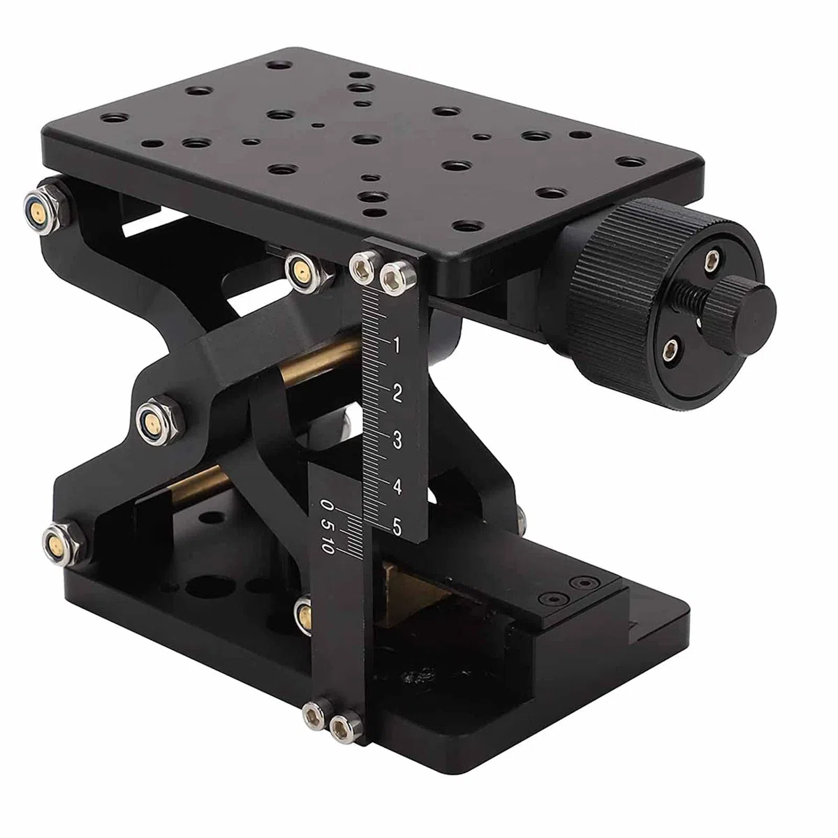 Plate-forme élévatrice manuelle, table de levage coulissante optique avec règle d'échelle, élévateur linéaire de 60 mm de haut pour un déplacement et un positionnement précis