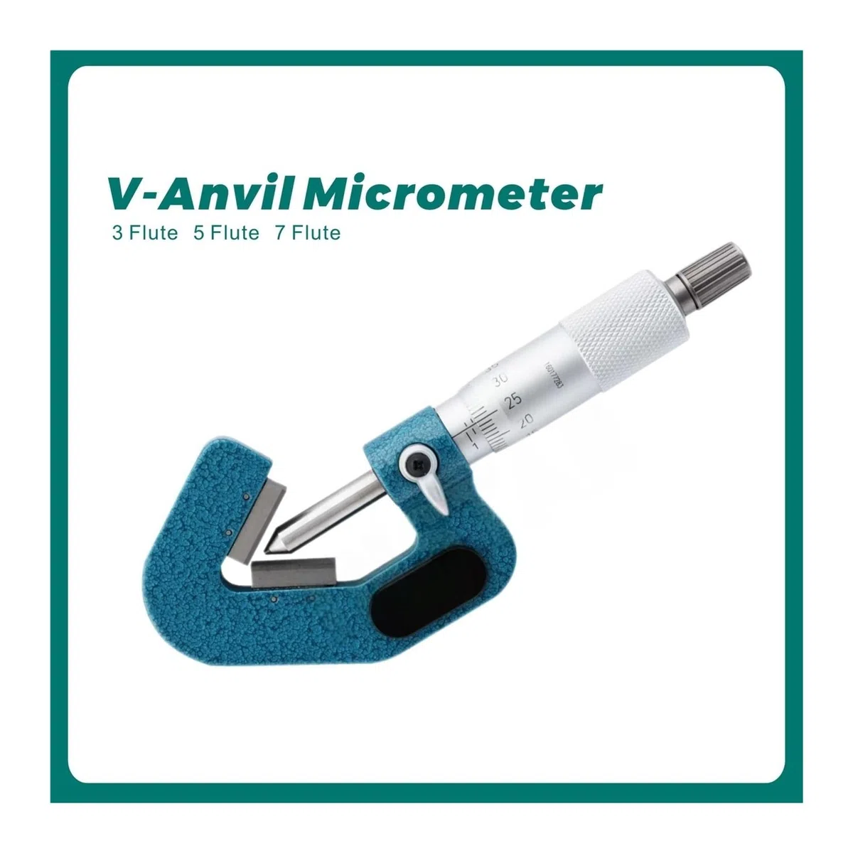 Micromètre mécanique à Enclume en V à Trois Lames, plages de Mesure : 1-15 mm, 5-20 mm, 5-25 mm, 20-35 mm, 35-50 mm, 50-65 mm, précision de 0,01 mm.,5-25mm-7 Flute