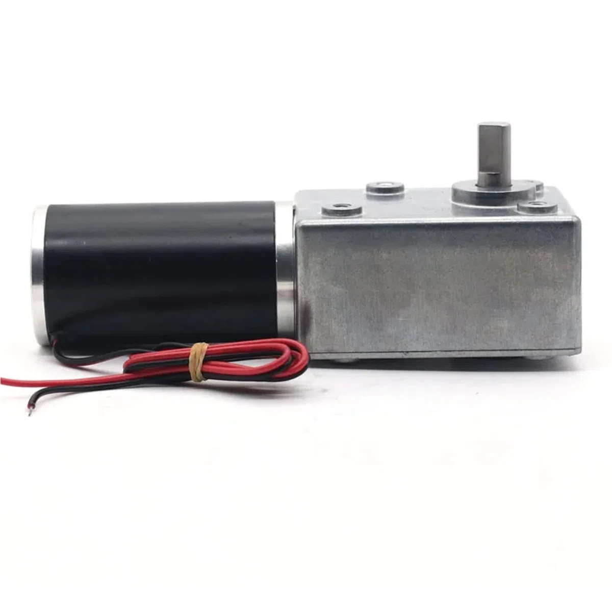Moteur électrique à courant continu avec réducteur à vis sans fin à angle droit élevé, autobloquant, faible nombre de tours, 250 kg, réducteur en métal (MOTOR BRACKET,60R,24V)