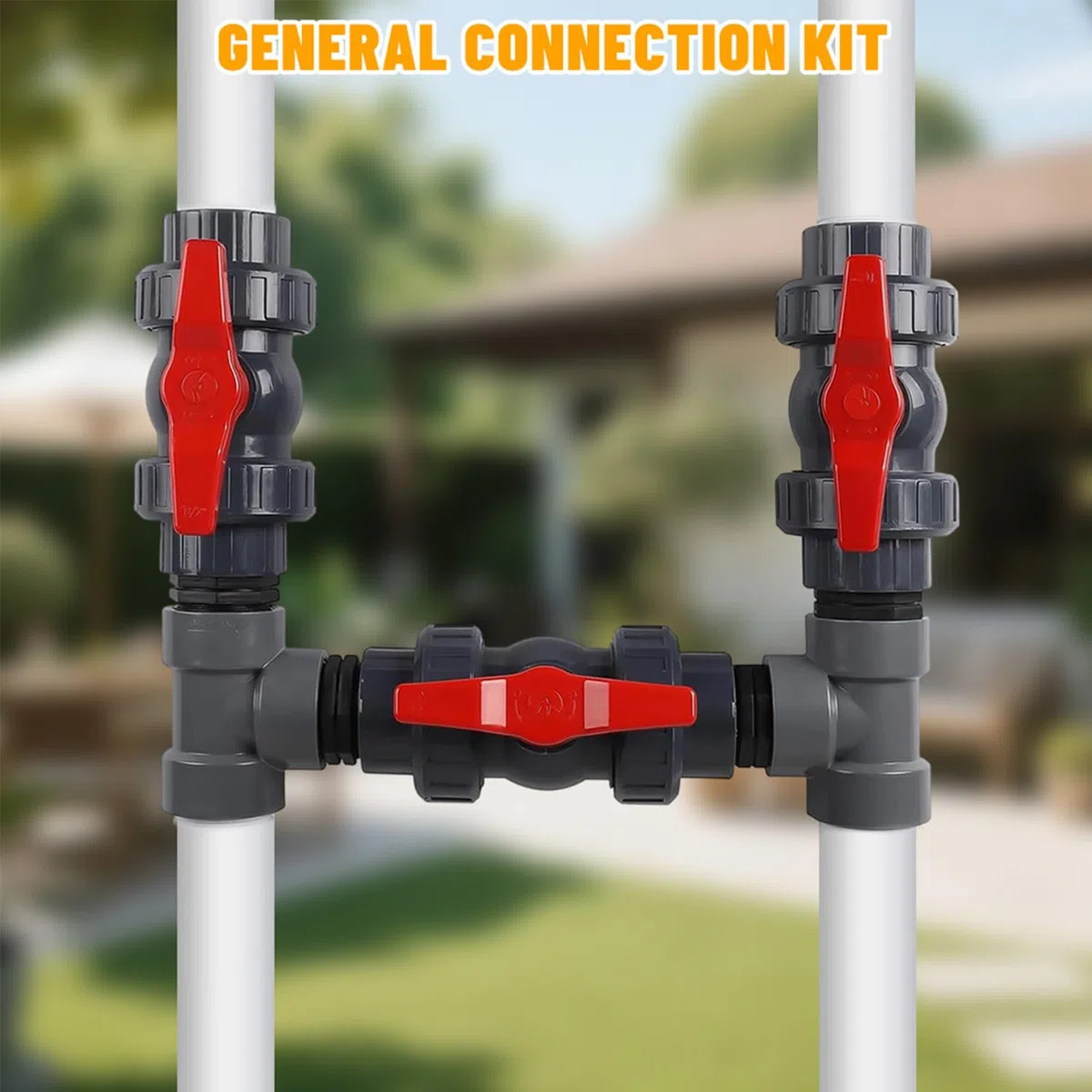 Kit de dérivation pour pompes à chaleur Ø 50 mm, kit de raccordement de piscine avec tuyaux et adaptateurs de 32 mm et 38 mm, pour chauffage de piscine, pompe à chaleur et installations